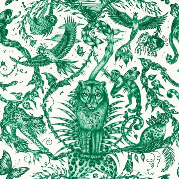 Clarke &amp; Clarke Emma Shipley Mythica Wallcoverings W0213/05 Groen
