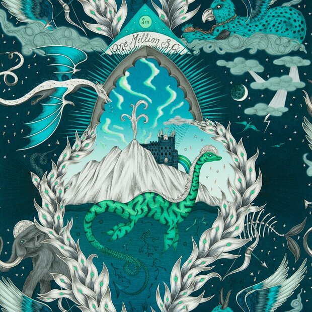Clarke &amp; Clarke Emma Shipley Mythica Wallcoverings W0214/01 Groen