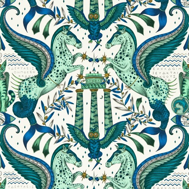 Clarke &amp; Clarke Emma Shipley Mythica Wallcoverings W0215/01 Grijs