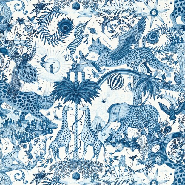 Clarke &amp; Clarke Emma Shipley Mythica Wallcoverings W0216/02 Blauw