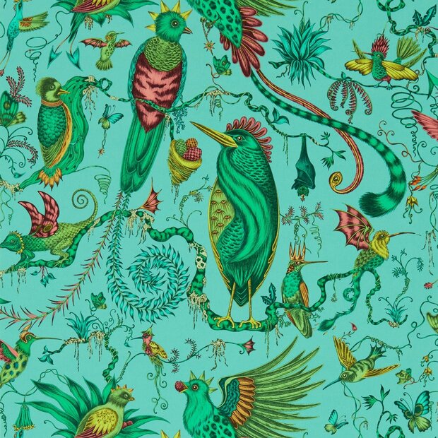 Clarke &amp; Clarke Emma Shipley Mythica Wallcoverings W0217/01 Blauw