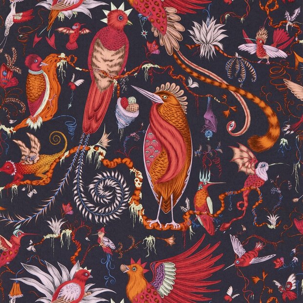 Clarke &amp; Clarke Emma Shipley Mythica Wallcoverings W0217/04 Paars