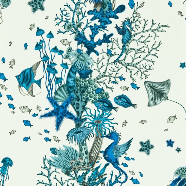Clarke &amp; Clarke Emma Shipley Mythica Wallcoverings W0218/02 Blauw