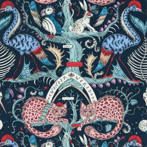 Clarke &amp; Clarke Emma Shipley Mythica Wallcoverings W0219/01 Blauw