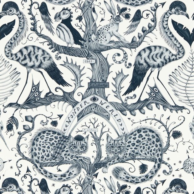 Clarke &amp; Clarke Emma Shipley Mythica Wallcoverings W0219/02 Grijs