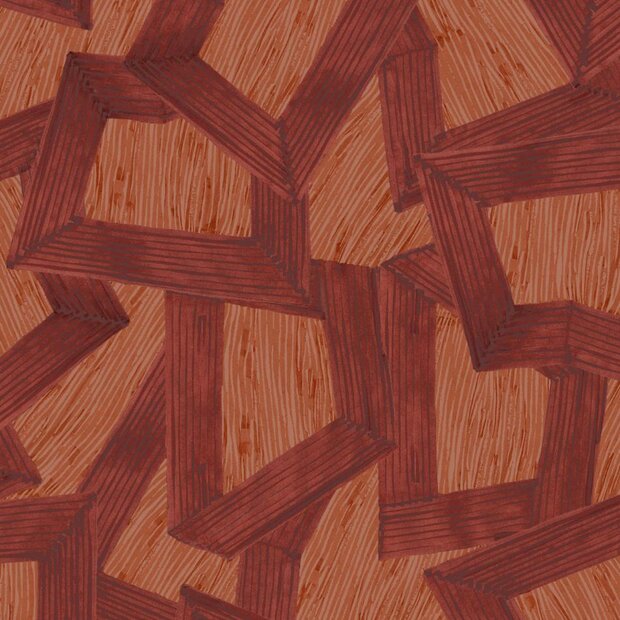 Noordwand Hohenberger Line &amp; Leaf 65795 Rood