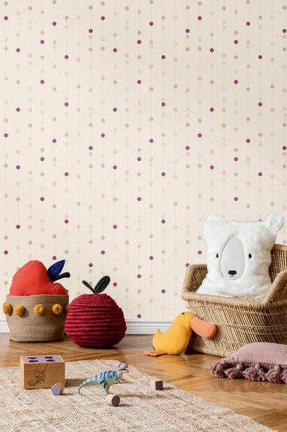 AS Creation Kids Studio 20851-4 / 208514 Cr&egrave;me / Rood / Beige / Roze