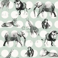 Everybody Bonjour behang 128713 - Zwart - Groen Behang