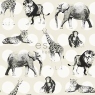 Everybody Bonjour behang 128712 - Zwart Wit Behang