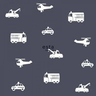 Esta Little Bandits 138916 - Blauw Behang