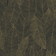 Esta Home Black &amp; White 139126 - Zwart - Goud Behang