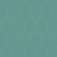 Esta Art Deco 139204 - Groen - Goud - Blauw Behang