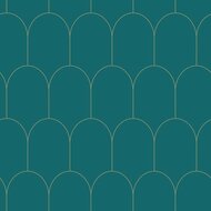 Esta Art Deco 139205 - Groen - Goud - Blauw Behang