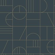 Esta Art Deco 139210 - Donkerblauw Behang