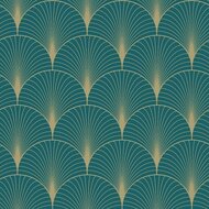 Esta Art Deco 139230 - Groen - Blauw Behang