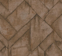 AS Creation Industrial 37741-1 - 377411 - Bruin / Antraciet Behang