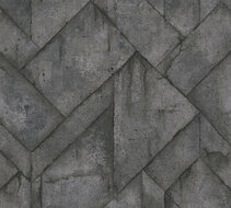 AS Creation Industrial 37741-2 - 377412 - Grijs / Antraciet Behang