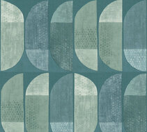 AS Creation Geo Nordic 37531-3 - 375313 - Blauw / Groen Behang