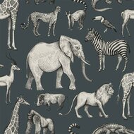 Esta Home Forest Friends Grijs 139272 - Blauw Behang