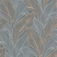 fashion for walls bladeren antraciet koper vlies Behang