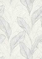Dutch Wall Decor Fashion for Walls - bladeren wit zilver vlies Behang