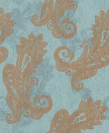 Rasch Indian Styles - 746440 Blauw Behang
