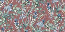 Dutch Wallcoverings Botanique M647-90D /M64790D rood - groen Behang