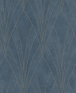 Dutch Wallcoverings Elegance L856-01 blauw - goud Behang