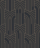 Dutch Wallcoverings Elegance M421-19 zwart - goud Behang