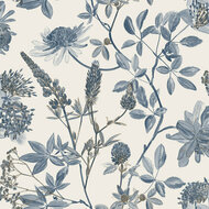 Dutch Wallcoverings Elegance M458-01 wit - blauw Behang