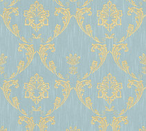 AS Creation AP Finest - 30658-6 - 306586 Goud - Goud / Blauw Behang
