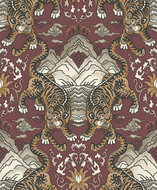 Dutch First Class Khalili 65913 Bordeaux - Oranje Behang