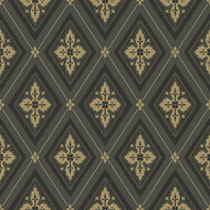 Dutch Wall Decor Swedish Heritage 692-04 Zwart / Goud Behang