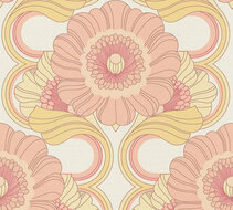 AS Creation Retro Chic - 39530-5 / 395305 Geel - Roze Behang