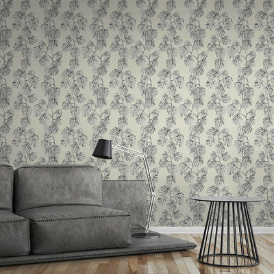 AS Creation Greenery 37281-2 | 372812 - Creme / Grijs