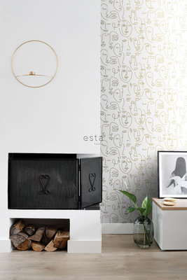 Esta Home Black & White 139146 (With a splash of gold) (*Gratis Lijm Actie) - Wit - Goud