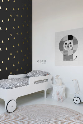 Esta Home Black & White 139123 (With a splash of gold) (*Gratis Lijm Actie) - Zwart - Goud