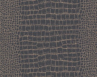 AS Creation Trendwall | 3710-03 / 371003 (Krokodillenleer zwart + goud)
