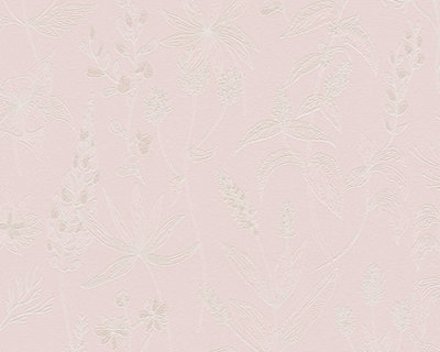 AS Creation Trendwall | 37363-3 / 373633 roze met zacht zilver glitter in bloem