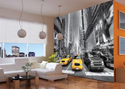 AG Design Fotobehang Yellow Cabs FTS1310