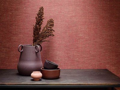 BN Wallcoverings Grounded / Linen Stories 220663 - Rood