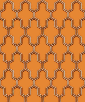 Dutch Wallcoverings Wall Fabric geometric orange  WF121026