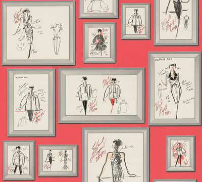 AS Creation Karl Lagerfeld Sketch 37846-2 / 378462 - Rood