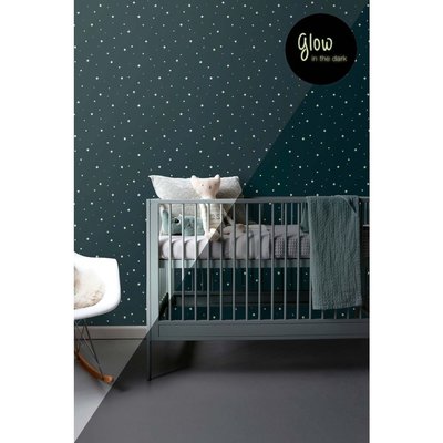 Esta Home Forest Friends Glow In The Dark Sterren Behang 139262 Donkerblauw