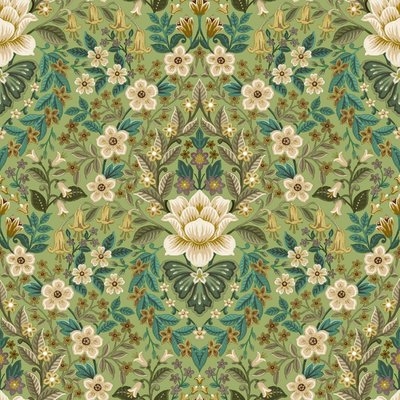 Noordwand Flora 18517 Groen - Beige - Metallic