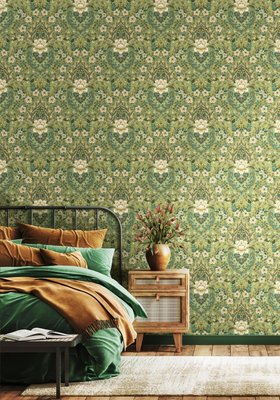 Noordwand Flora 18517 Groen - Beige - Metallic