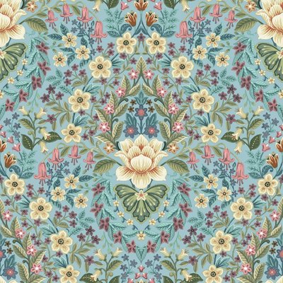 Noordwand Flora 18518 Blauw - Beige - Roze