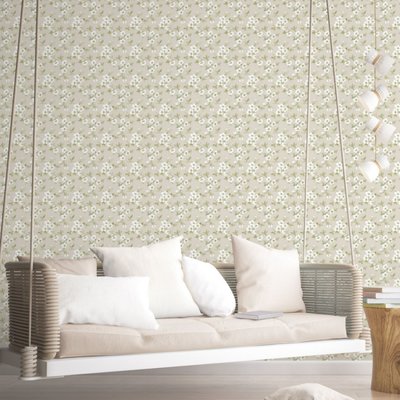 Noordwand Secret Garden G78488 Grijs - Beige - Groen