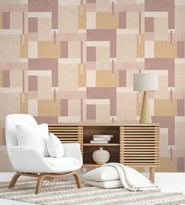 Dutch Wallcoverings Arty M270-07 Beige - oudroze - oker