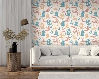 Dutch Wallcoverings Arty M476-04 Oudroze - blauwgrn